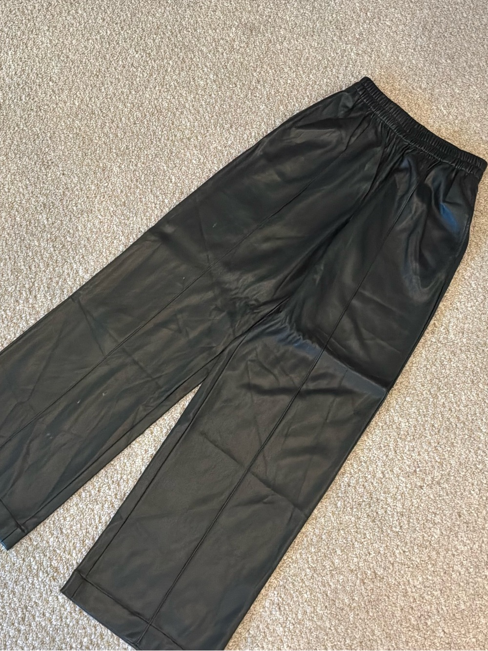 ASOS Black Faux Leather Track Pants